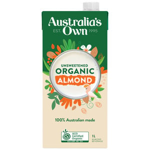 Australia's Own Unsweetened Organic Almond Milk 1 Litre
