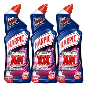 Harpic Lavender Power Plus 10X Most Powerful Toilet Cleaner 3 x 750 ml
