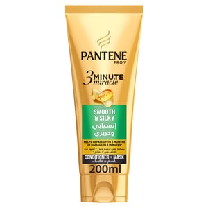 Pantene Pro-V 3 Minute Miracle Smooth and Silky Conditioner + Mask 200 ml