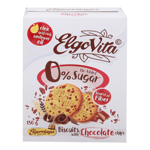 Elgovita 0% Sugar Added Biscuit with Chocolate Chips 150 g