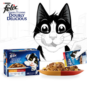 Purina Felix Doubly Delicious Meat Selection In Jelly ( Chicken & Beef, Lamb & Turkey, Duck & Lamb ) 12 x 85 g