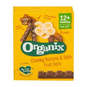 Organix Chunky Banana & Date Fruit Bars 6 x 17 g