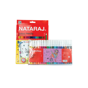 Nataraj Color Pencil 24 Pcs + Sketch Pen 24 Pcs