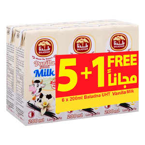 Baladna Vanilla UHT Flavored Milk Drink 24 x 200 ml