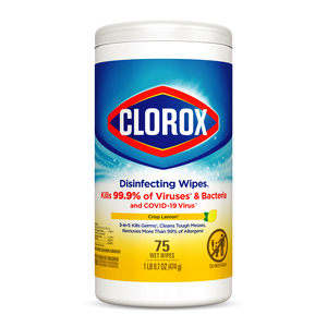 Clorox Disinfecting Wet Wipes Crisp Lemon 75 pcs