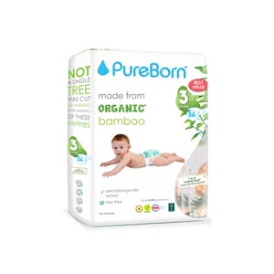 Pure Born Organic Diaper Size 3 5.5-8kg 56 pcs