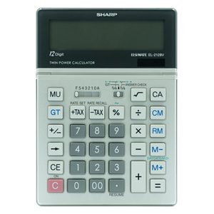 Sharp 12-Digit Calculator, Silver, EL-2128V