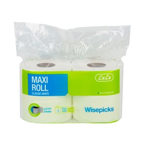 LuLu Wisepicks Classic White Maxi Roll 1ply 150mtr 2 Rolls