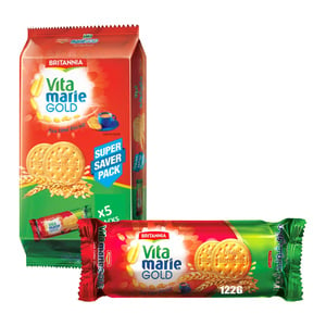 Britannia Vita Marie Gold Tea Time Biscuits Value Pack 5 x 122 g