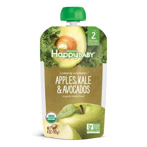 Happy Baby Stage 2 Organics Clearly Crafted Apples, Kale & Avocados Baby Food 113 g