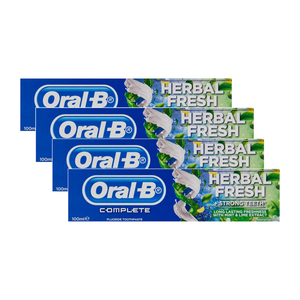 Oral B Complete Herbal Fresh Toothpaste With Mint & Lime Extract 4 x 100 ml