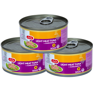 LuLu Light Meat Tuna Solid In Sunflower Oil 3 x 185 g