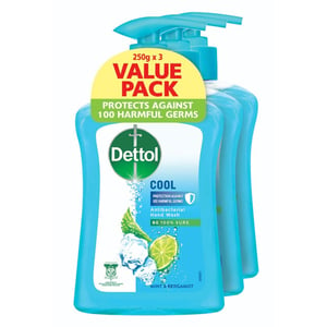 Dettol Antibacterial Handwash Cool 3x250ml