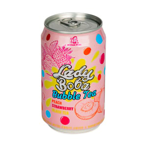 Madam Hong Lady Boba Bubble Tea Peach, Strawberry & Black Tea 320 ml