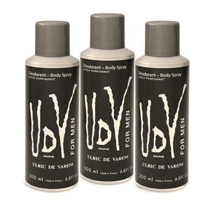 UDV Deodorant Spray For Men Value Pack 3 x 200 ml