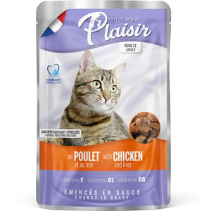 Plaisir Cat Food Chunks with Chicken and Liver in Gravy 100 g