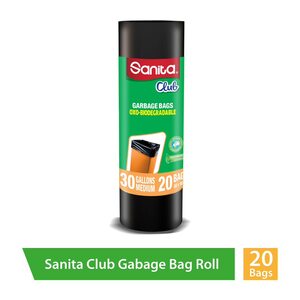 Sanita Club Biodegradable Garbage Bags 30 Gallons Medium Size 60 x 90cm 20 pcs