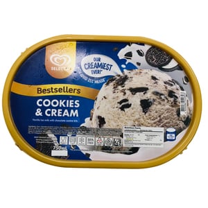 Selecta Cookies & Cream Ice Cream, 750 ml