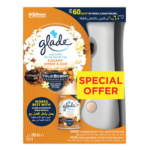 Glade 3in1 Automatic Spray Unit + Elegant Amber & Oud Refill Value Pack 269 ml