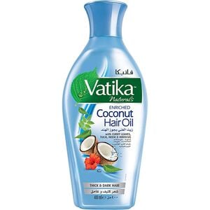 Vatika Naturals Enriched Coconut Hair Oil With Curry Leaves, Tulsi, Neem & Hibiscus For Thick & Dark Hair 400 ml