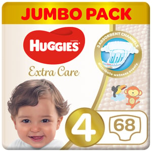 Huggies Extra Care Size 4 8 -14 kg Jumbo Pack 68 pcs