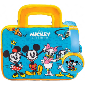 Snakebyte Pebble Gear Mickey and Friends 8 inches tablet Carry Bag + Headphone Bundle, Multicolor, PG916748M