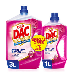 Dac Gold Rose Bloom Multi Purpose Disinfectant 3 Litres + 1 Litre