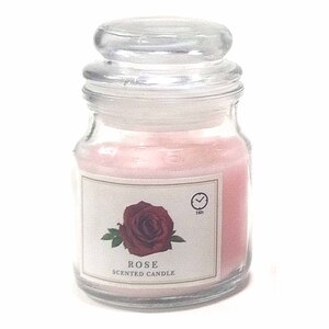 Maple Leaf Scented Glass Jar Candle with Lid 380gm Pink Rose