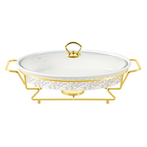 Chefline Oval Casserole with Warmer Rack, 16 inches, 3067
