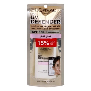 L'oreal Paris UV Defender SPF 50+ Anti-Aging Sunscreen, 50 ml