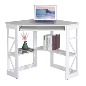 Maple Leaf Computer Corner Desk, Study Table, Writing Desk, White W104.5xL71xH76cm