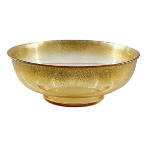 Glascom Decorative Glass Bowl, 22 cm, Amber, YY1013