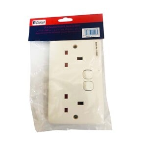 Sirocco 13 Amp Double Switch Socket, White, E426-13SD
