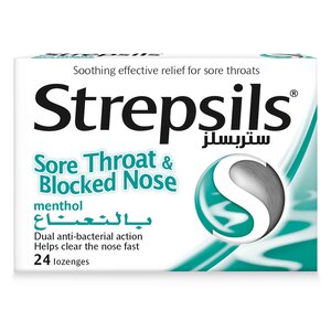Strepsils Sore Throat & Blocked Nose Menthol 24 pcs