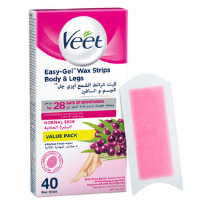 Veet Wax Strips Easy Gelwax Normal Skin 40 pcs