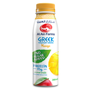 Al Ain Farms No Sugar Added Greek Yoghurt Drink Mango 280 ml