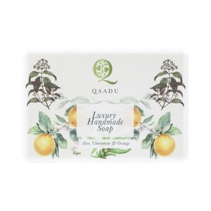 Qaadu Luxury Handmade Soap With Natural Ingredients Aloe Vera Cinnamon & Orange 125 g