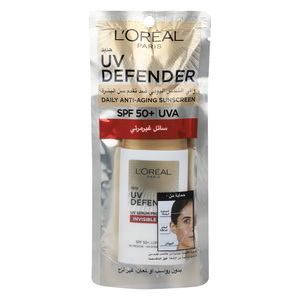 Loreal Paris UV Defender Daily Anti-Aging Sunscreen SPF50+UVA, 50 ml