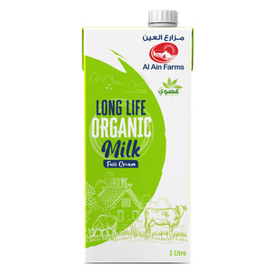 Al Ain Farms Organic Long Life Full Cream Milk 4 x 1 Litre