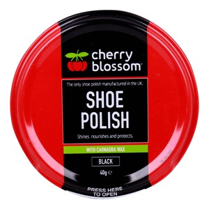 Cherry Blossom Black Shoe Polish with Carnauba Wax 40 g