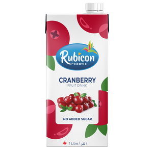 Rubicon Exotic No Added Sugar Cranberry Fruit Drink 1 Litre