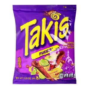 Takis Fuego Hot Chili Pepper & Lime Tortilla Chips Artificially Flavoured 92.3 g