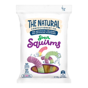 The Natural Confectionery Sour Squirms Gummy Candy 180 g