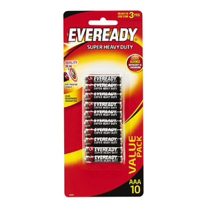 Eveready Super Heavy Duty Batteries AAA 1212HP 10 Pcs Pack.