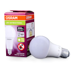 Osram Anti Bacterial E27 Frosted Screw LED Bulb, 8.5 W, Classic Cool Day