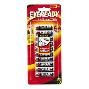 Eveready Super Heavy Duty Batteries 1215HP AA 10 Pack
