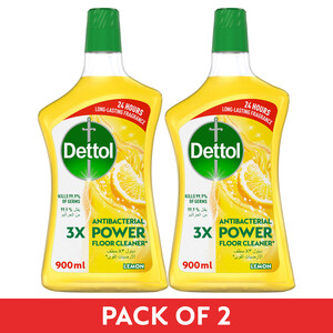 Dettol Lemon Power Antibacterial Floor Cleaner Value Pack 2 x 900 ml