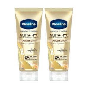 Vaseline Essential Even Tone Flawless Glow Gluta-Hya Serum Burst UV Lotion Value Pack 2 x 200 ml