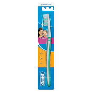 Oral-B 123 Classic Toothbrush - Medium Assorted Colour 1 pc