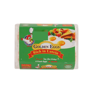 البيض الذهبي غني باللوتين أبيض / بني 6حبات